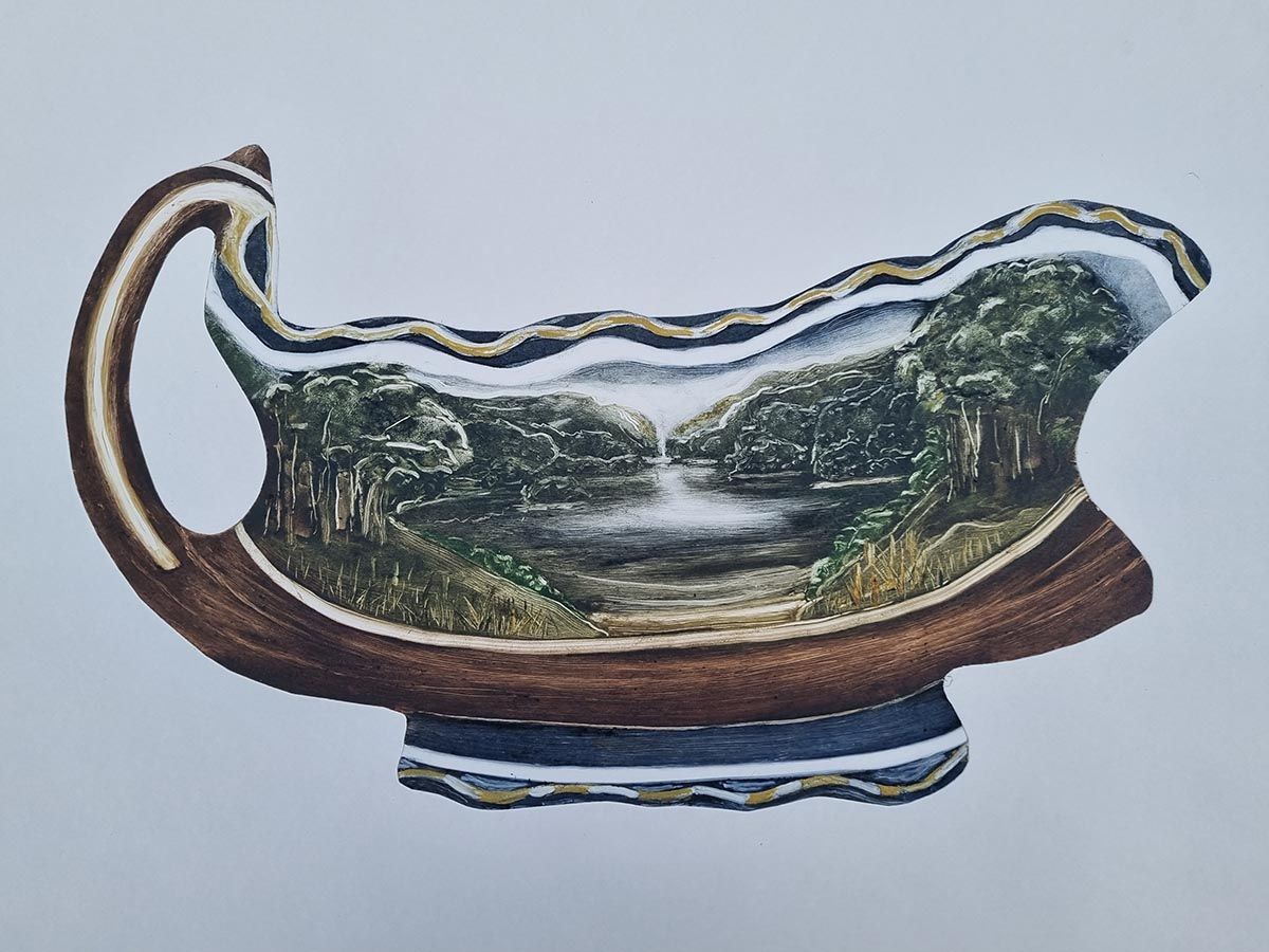Venture South, (framed w85cm x h66), 2022, Joanna Fieldes